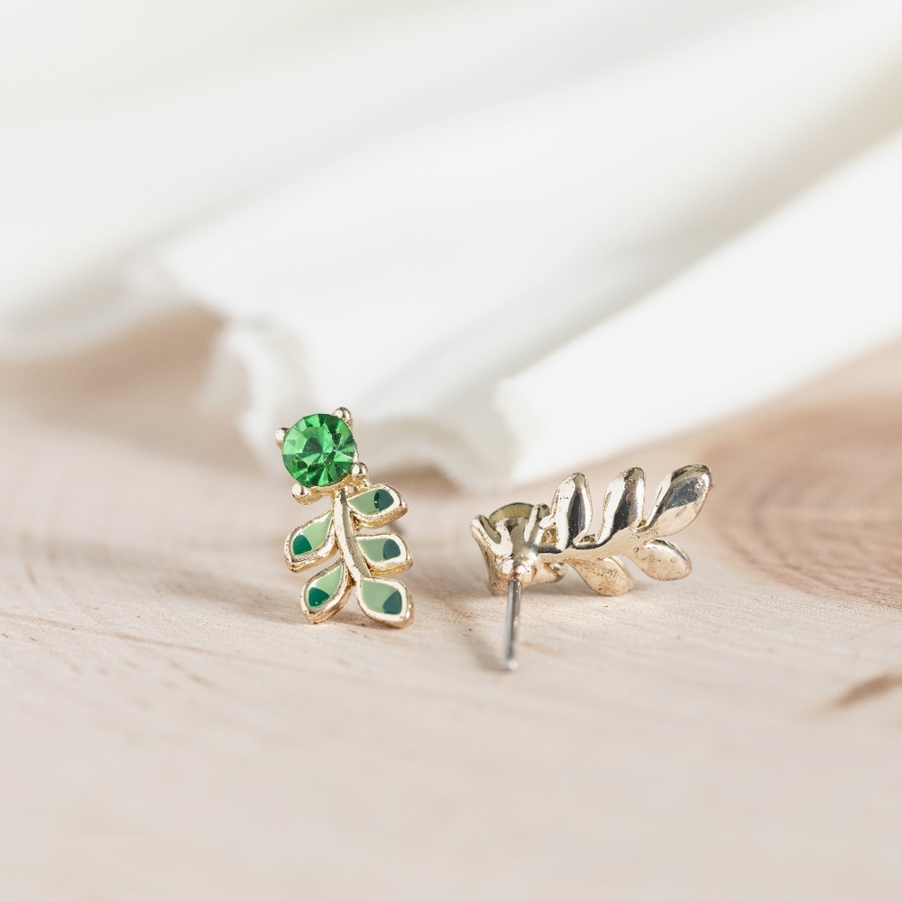 Petite Foliage Earring Studs - Only 1 left! - Picture 4 of 5